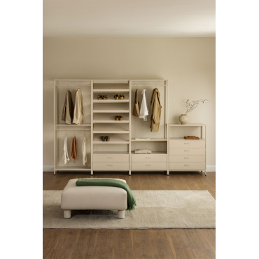 Janine 4-delige Open Modulaire Kledingkast Met Stalen Lades Tapioca Beige - Sklum