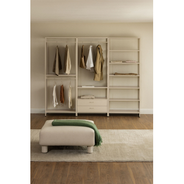 Janine 3-delige Open Modulaire Kledingkast Met Stalen Planken Tapioca Beige - Sklum