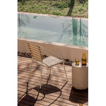 Pakket Van 2 Stapelbare Tuinstoelen Van Staal En Synthetisch Riet Maryland Beige – Crème - Sklum