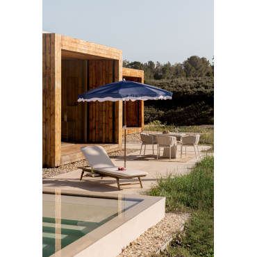 Jarko Parasol Ø230 Cm In Stof En Staal Marine Blauw - Sklum