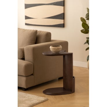Kenoly Houten Bijzettafel 45x30 Cm Donker Handvat Hout - Sklum