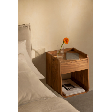 Set Van 2 Nachtkastjes 35x35 Cm In Berigem Acaciahout Rustiek Acaciabruin - Sklum