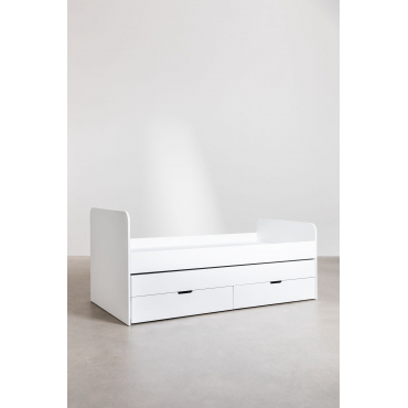 Bed Voor Matras Van 90 Cm Janete Wit & Schuifbed Met Opbergruimte & 90 X 190 Cm - Sklum
