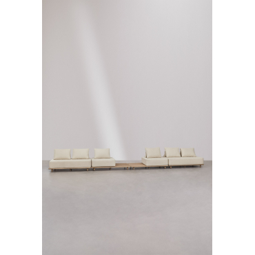 Portet Modulaire 4-delige Woonkamer Set Met Bijzettafel In Acacia Gardenia Wit - Sklum