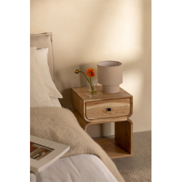 Pack Van 2 Rechthoekige Nachtkastjes 40x35 Cm Van Ferni Hout Rustiek Acaciabruin - Sklum