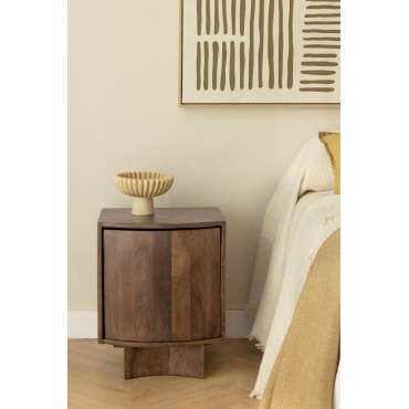 Atlanta Houten Nachtkastje 40x35 Cm Donker Handvat Hout - Sklum