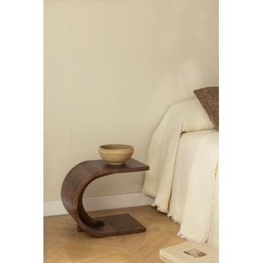 Set Van 2 Rigi Houten Nachtkastjes, 45x30 Cm Donker Handvat Hout - Sklum