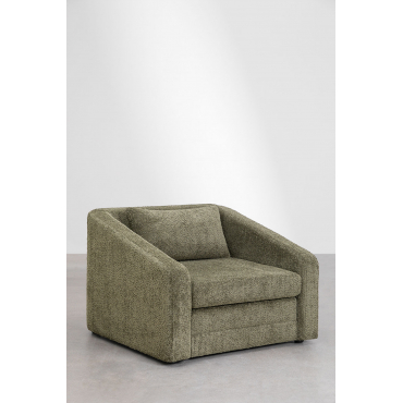 Slaapbank In Bouclé Stof Dalila Bouclé Leger Groen - Sklum
