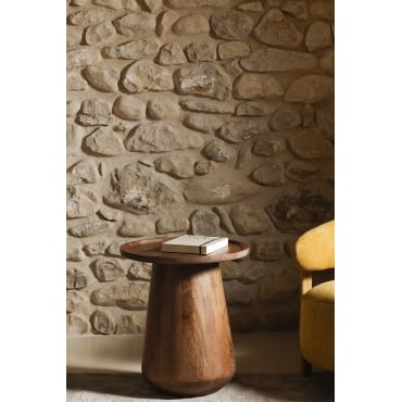 Naiara Ronde Bijzettafel Ø50 Cm In Mangohout Mangohout - Sklum