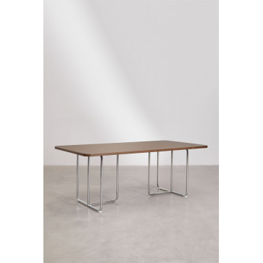 Rechthoekige Eettafel In Mdf En Roestvrij Staal Tento Walnootfineer & 200 X 100 Cm - Sklum