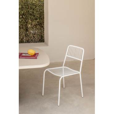 Set Van 4 Elton Stapelbare Tuinstoelen Gardenia Wit - Sklum