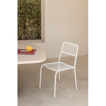 Stalen Stapelbare Tuinstoel Elton Gardenia Wit - Sklum