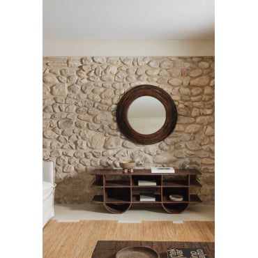 Flin Houten Stellingkast Donker Handvat Hout & ↑55 Cm - Sklum