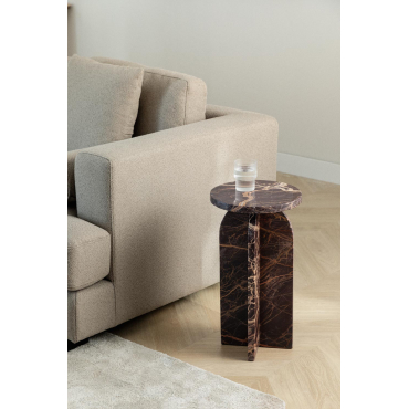 Ronde Bijzettafel Ø30 Cm In Graham Marmer Rood Marmer - Sklum