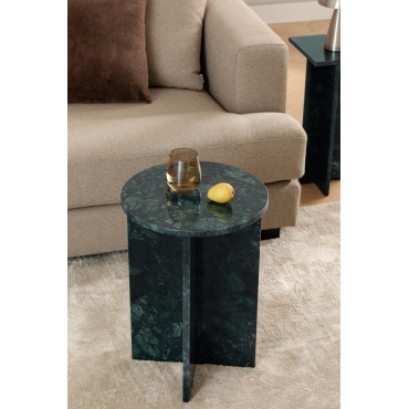 Ronde Bijzettafel Ø35 Cm In Mencia Marmer Groen Marmer - Sklum