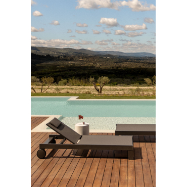 Verstelbare Aluminium Ligstoel Met Akelia-kussen Grijs – Grafiet - Sklum