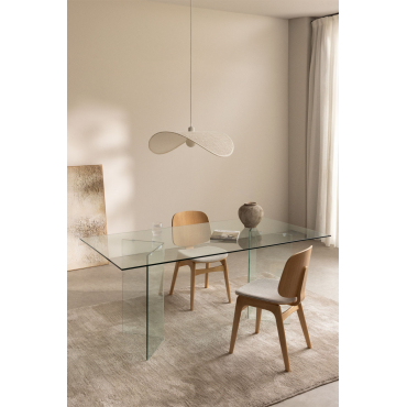 Eettafel Rechthoekig 180x90 Cm In Gehard Glas Purio Transparant - Sklum