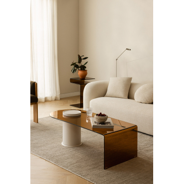 Salontafel 120x60 Cm Van Gehard Glas Soloy Bruin - Sklum