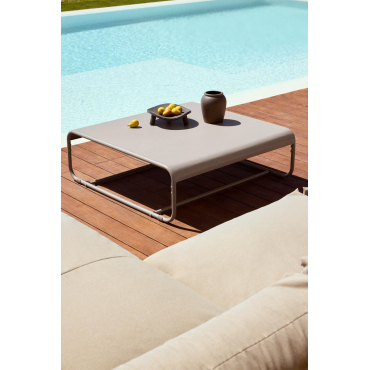 Oporto Rechthoekige Tuin Salontafel 105x100 Cm In Staal Bruin - Mokka - Sklum