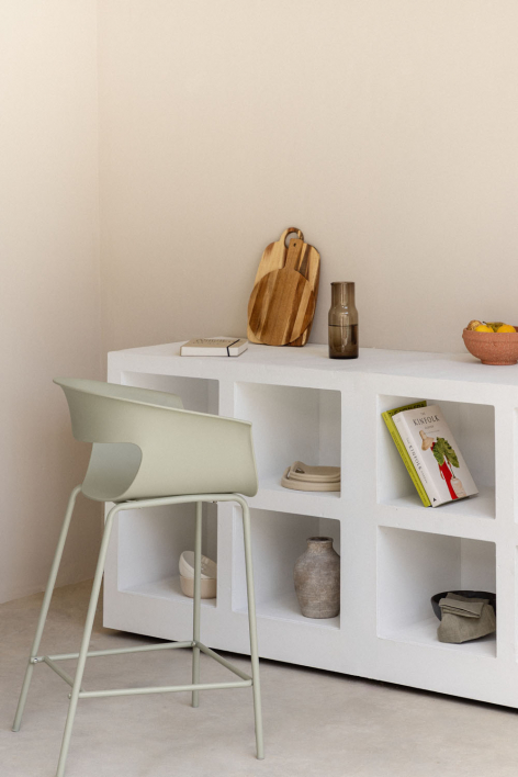 Hoge tuinkruk 65 cm van polypropyleen en saliegroen staal Alanys - Groen – Salie