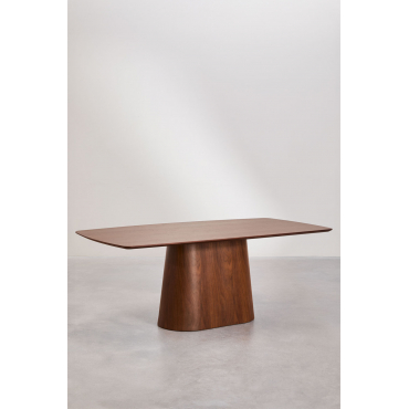 Rechthoekige Houten Eettafel (200x100 Cm) Aura Walnootfineer & Walnootfineer - Sklum