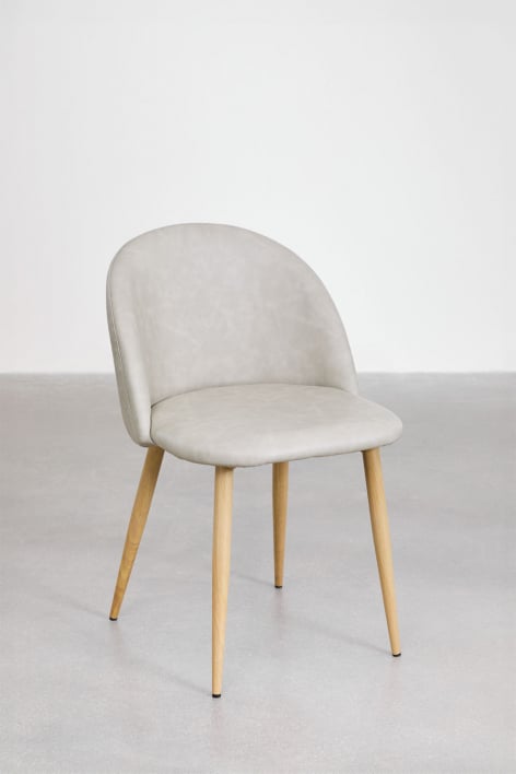 Kana kunstleren eetkamerstoel - Grijs – taupe – koel