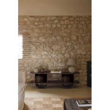 Tv-meubel 150x35 Cm In Flin-hout Donker Handvat Hout - Sklum