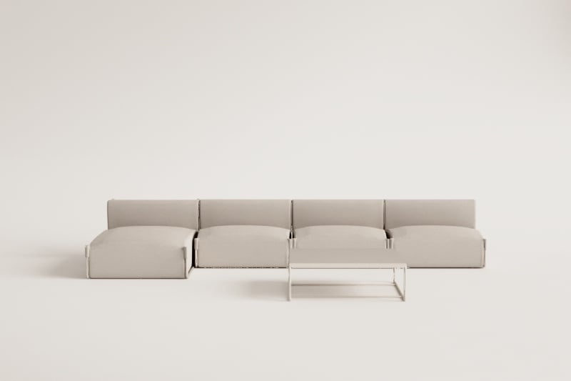 Porto tuinset met 4-delige modulaire chaise longue bank en salontafel