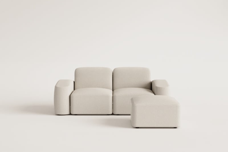 Bastian 2-delige modulaire bank en poef