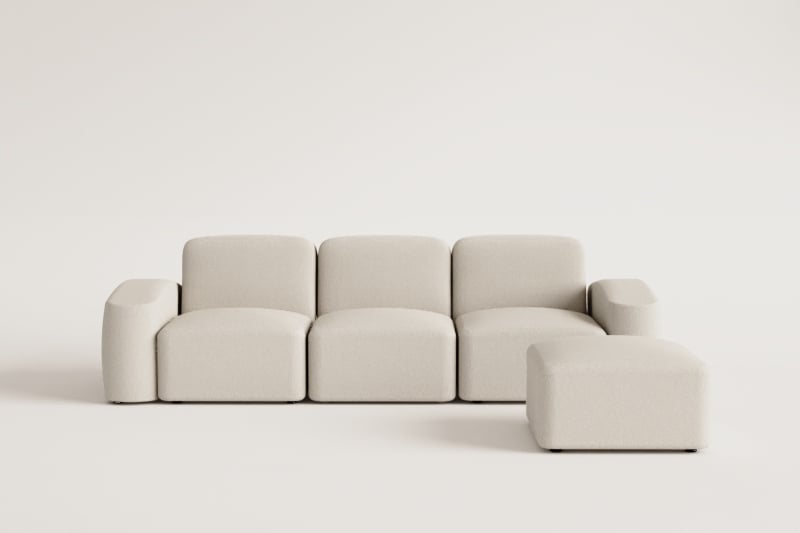 Bastian 3-delige modulaire bank en poef