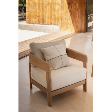 Uleno Acacia Houten Fauteuil Lichte Acaciekleur - Sklum