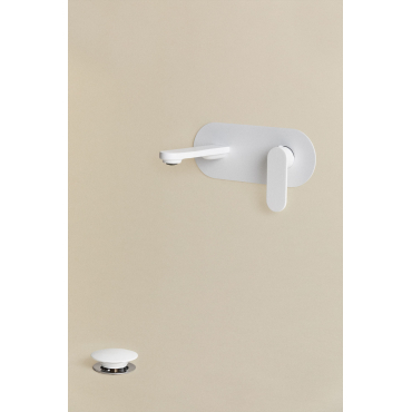 Alameda Messing Inbouw Wastafelkraanset En Orveta Click-clack Wastafelafvoerventiel Wit & Klep Met Overloop - Sklum