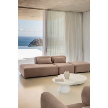 2-delige Modulaire Bank Met Links Chaise Longue En Fogler Poef Corduroy Kameelbruin - Sklum