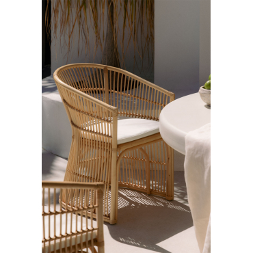 Pakket Van 4 Izabal Rotan Tuinstoelen Natuurlijk - Sklum