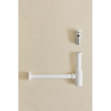 Set De Sifón De Lavabo En Acero Inoxidable Bibur Y Válvula De Desagüe Para Lavabo Tipo Click-clack Orveta Wit & Klep Met Overloop - Sklum