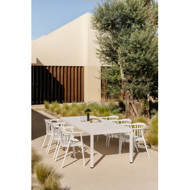 Tuin Tafel Rechthoekig 210x100 Cm In Aluminium Marti Gardenia Wit - Sklum