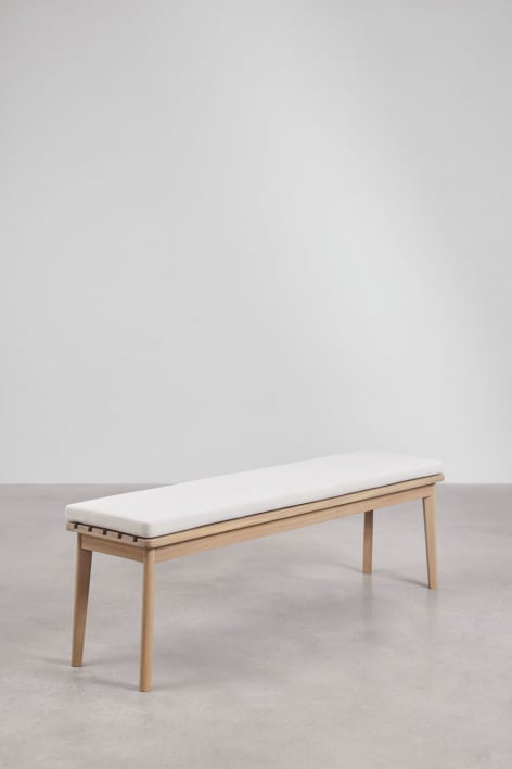 160 cm bank van acaciahout en Kaela-stof