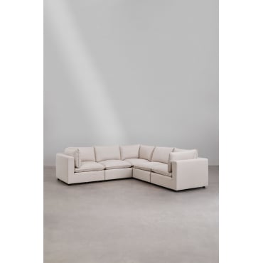 Daniela 5-delige Modulaire Bank Stof Crème Beige - Sklum
