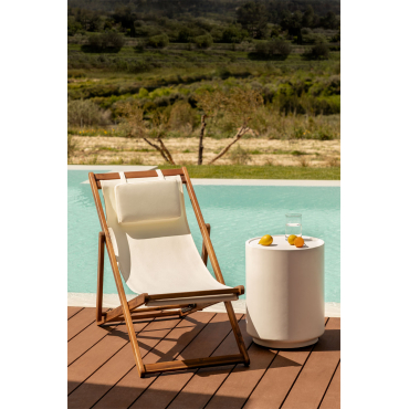 Opvouwbare Hangmat Met Kardis Houten Kussen Gardenia Wit - Sklum