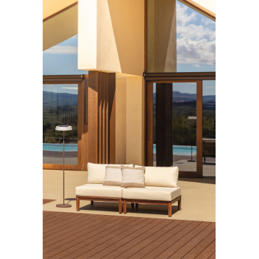 Giulia 2-delige Modulaire Tuinbank In Acacia Beige – Crème - Sklum