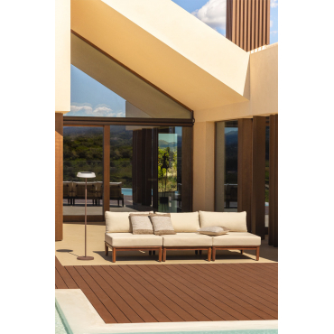 Giulia 3-delige Modulaire Acacia Tuinbank Beige – Crème - Sklum