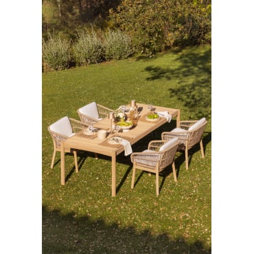 Tuin Tafel Rechthoekig 220x100 Cm In Acaciahout Karvia Lichte Acaciekleur - Sklum