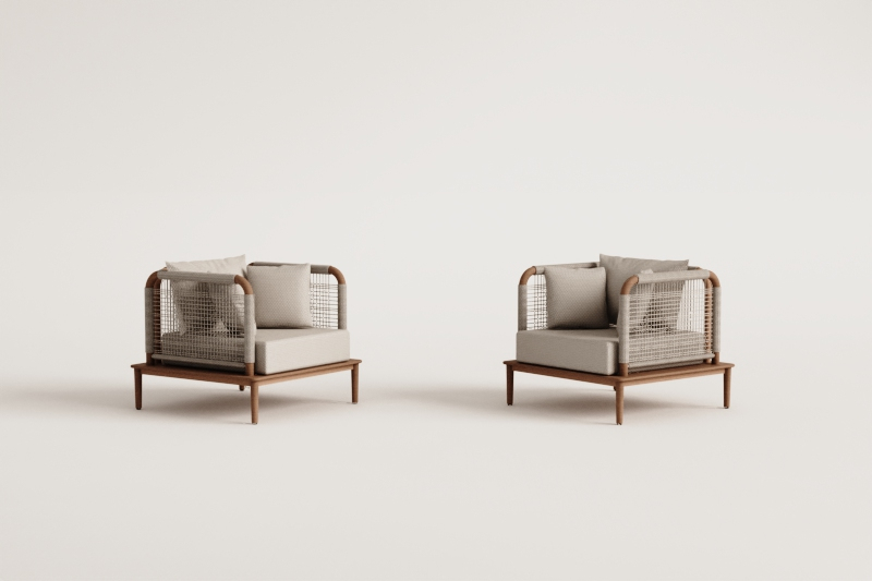 Set van 2 Giulia acaciahouten fauteuils