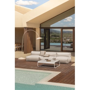 Tuinset Met 3-delige Modulaire Bank En Oporto Salontafel Tapioca Beige - Sklum