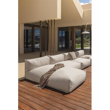 Chaise Longue-module Voor Modulaire Tuinbank Oporto Tapioca Beige - Sklum