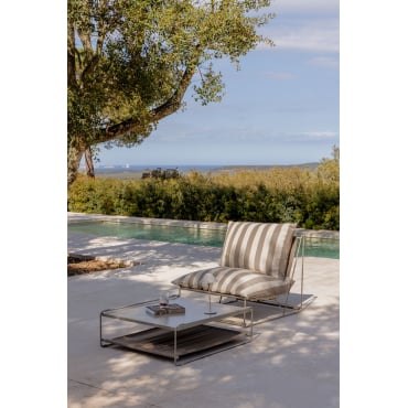 Amaro Tuinset Met Fauteuil En Ombouwbare Bijzettafel Tapioca Beige - Bruin - Mokka - Sklum