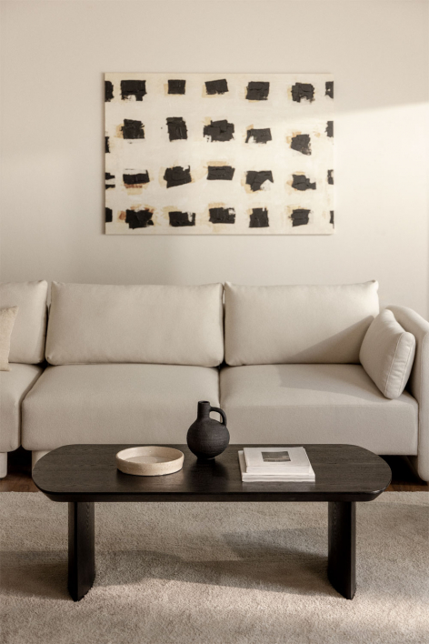 Rechthoekige salontafel 120x60 cm in MDF Tuareg - Gewoon zwart