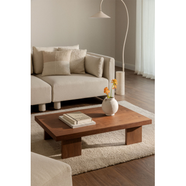 Rechthoekige Salontafel 100x60 Cm In Mdf En Bernay-vloer Donker Hout - Sklum