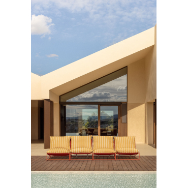 4-delige Modulaire Tuinbank Amaro Honing Geel - Rood – Klei - Sklum