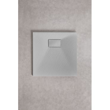 Vierkante Antislip En Extra Platte Smc-hars Douchebak Soho Grijs – Koel & 70 X 70 Cm - Sklum